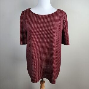 H&M Blouse Shirt Womens 12 Burgandy Wine Top Casual Office Everyday Work T-shirt